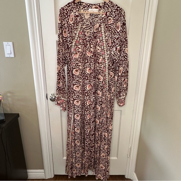 Natalie Martin Floral Maxi Dress - Burgundy and Pink - Picture 1 of 12